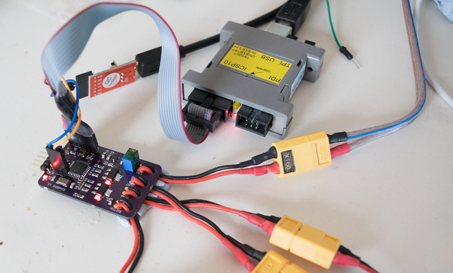 Coding SlimBIKE V1 with Olimex AVRISP MKII and debugging with FTDI adatper